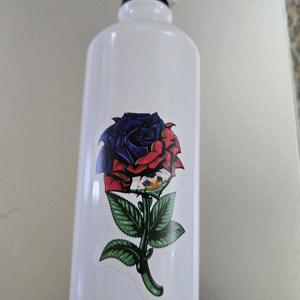 Floral Water Bottle with Rose Design
